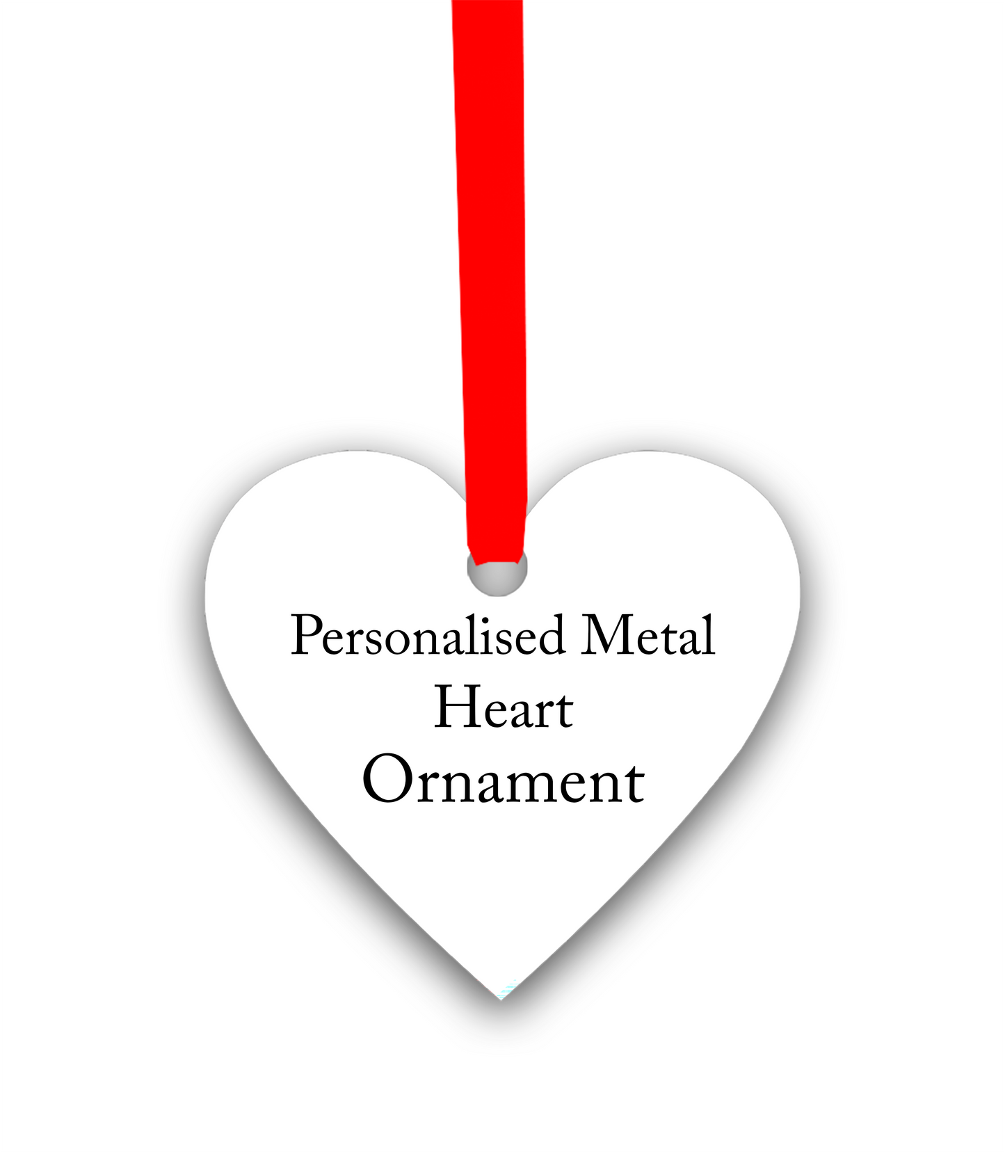 Personalised metal heart ornament