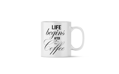 Life begins after coffee Mug, Coffee lovers mug